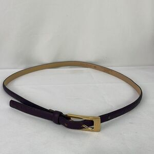 Dolce And Gabbana Skinny Purple Ostrich Leather Belt